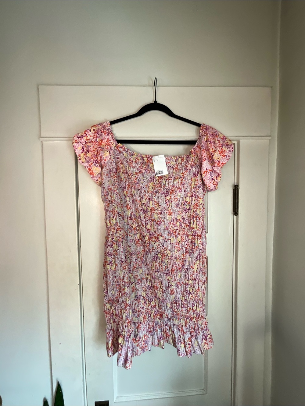 H&M Smocked Floral Mini Dress NWT